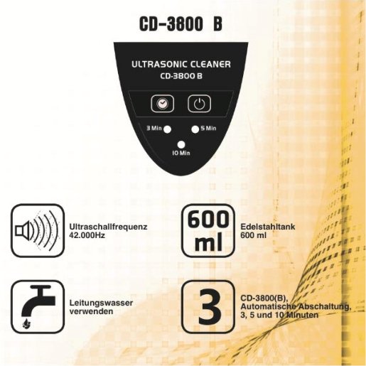 ULTRASCHALL-REINIGUNGSGERÄT CD 3800 B / Tank 600 ml