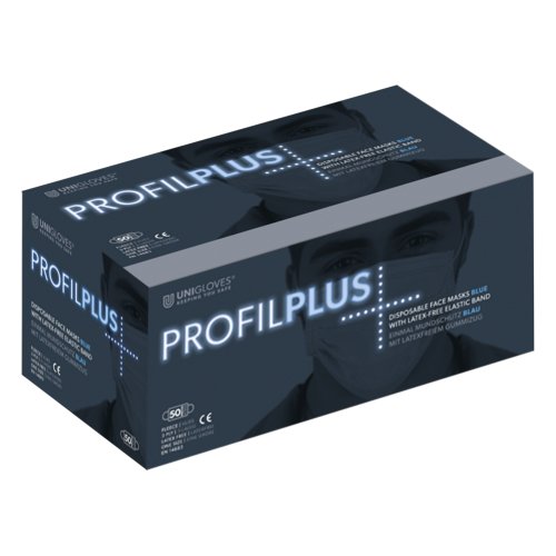 Unigloves® PROFIL PLUS OP-Mundschutz - schwarz / 1Box / 50 Stück